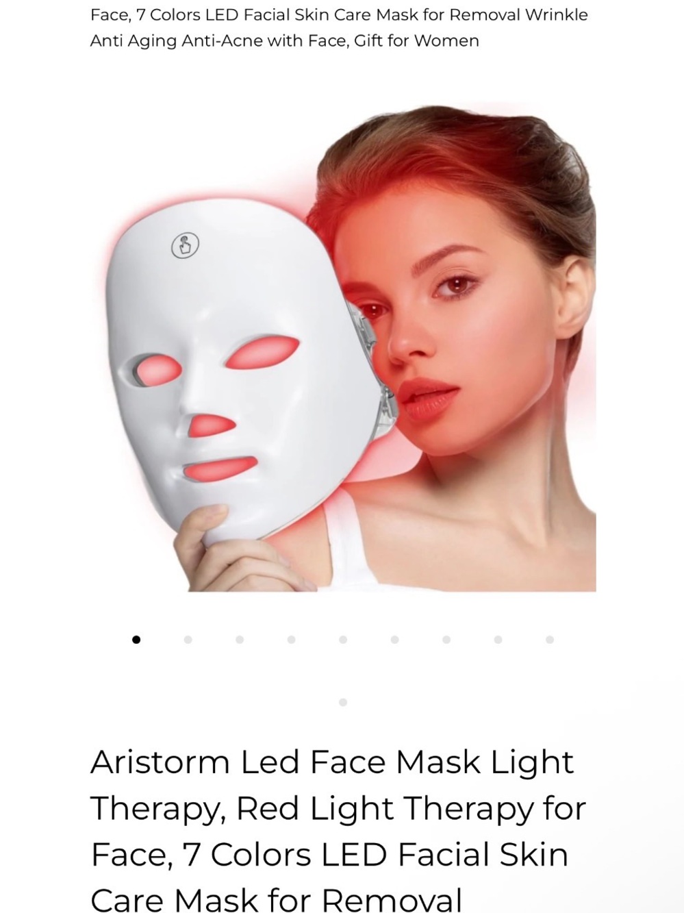 Storm Women’s LED Red Light Therapy Facial Mask — White